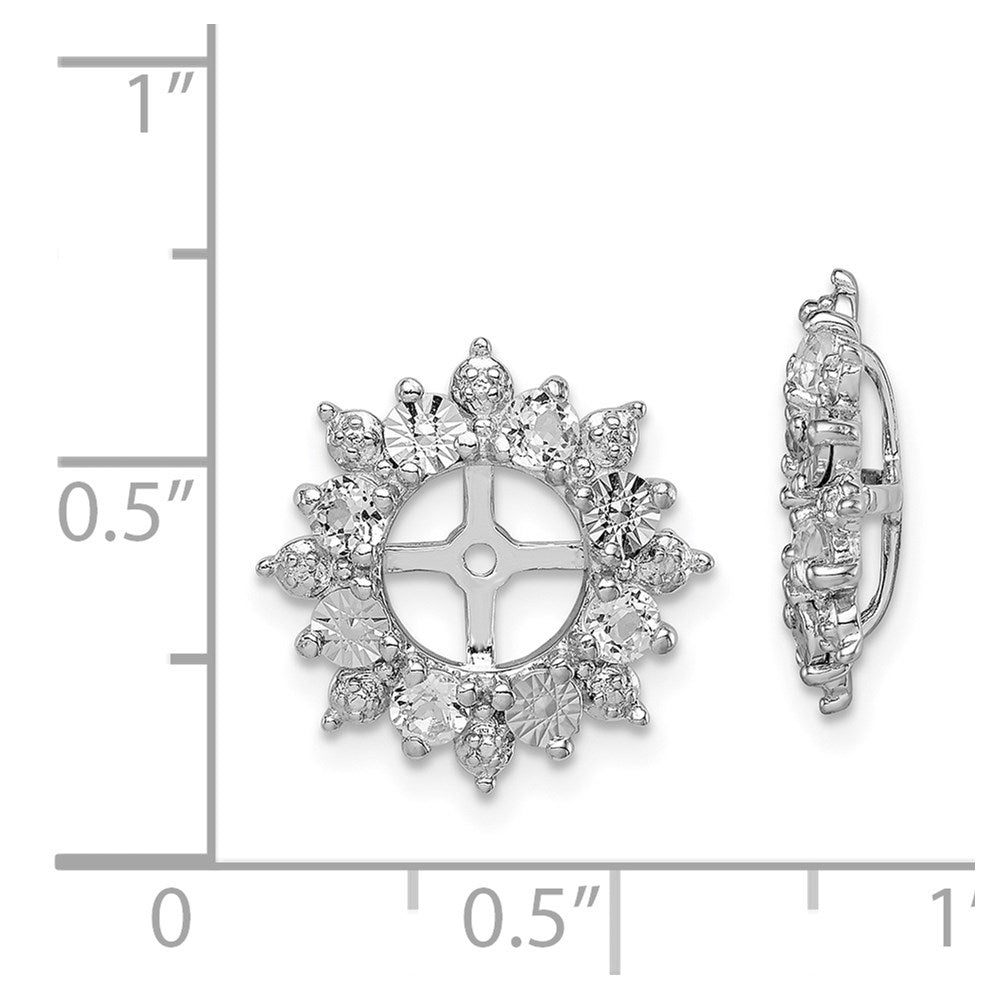 Sterlingsilber Rhodium Weiß Topas Ohrring Jacke