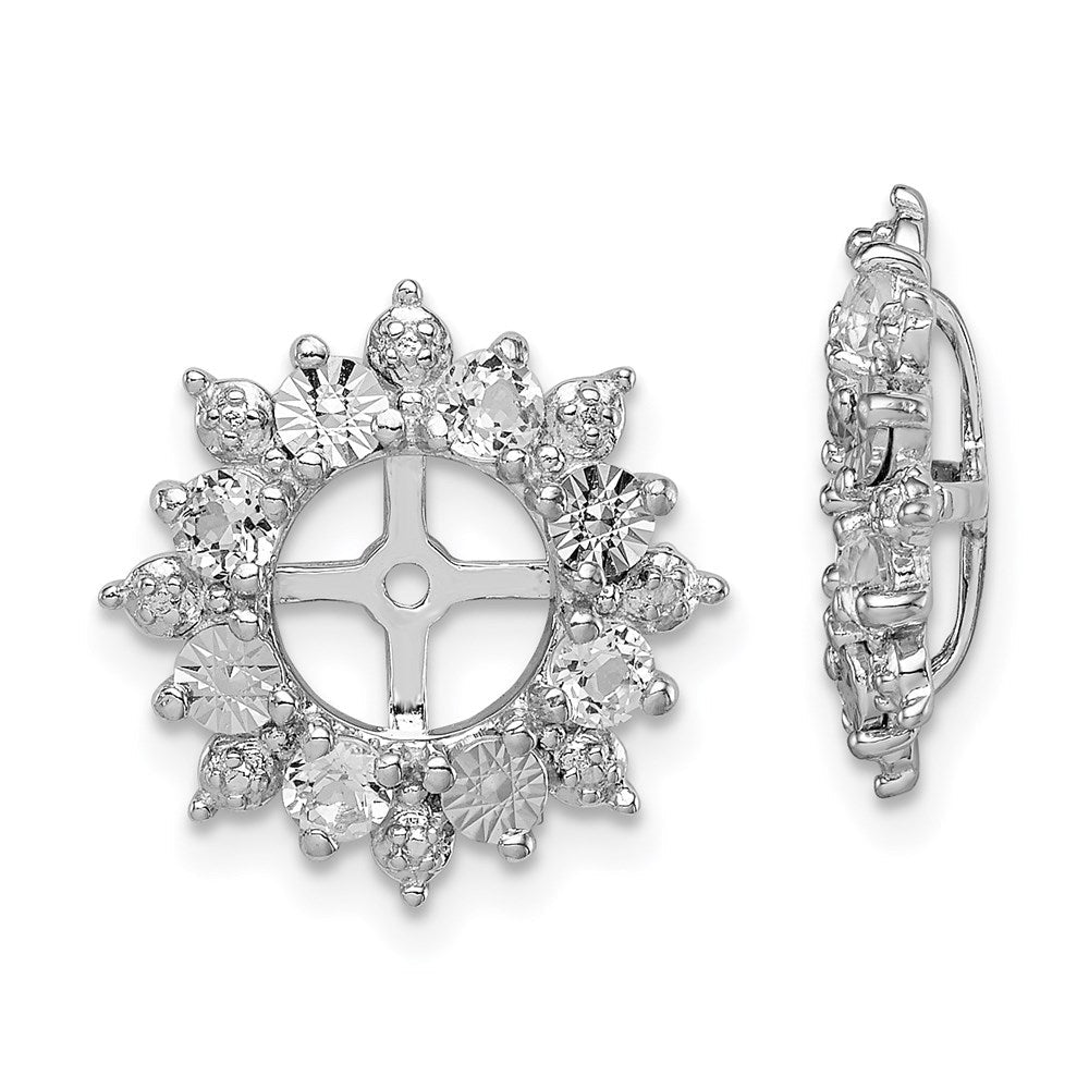 Sterlingsilber Rhodium Weiß Topas Ohrring Jacke