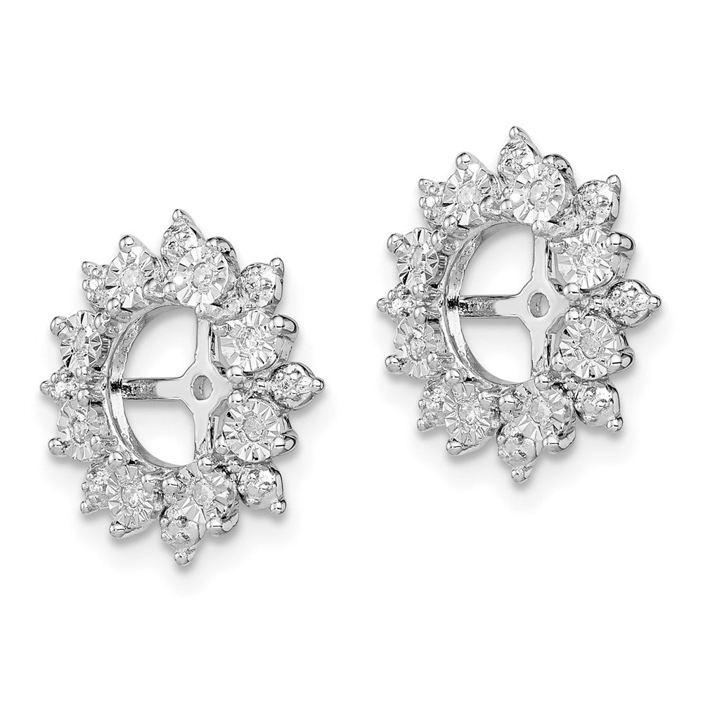 Sterlingsilber Rhodium Diamant. Ohrring Jacke