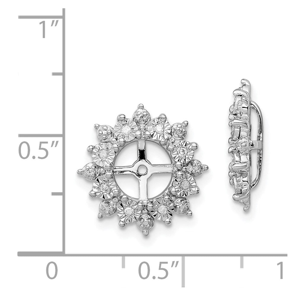 Sterlingsilber Rhodium Diamant. Ohrring Jacke