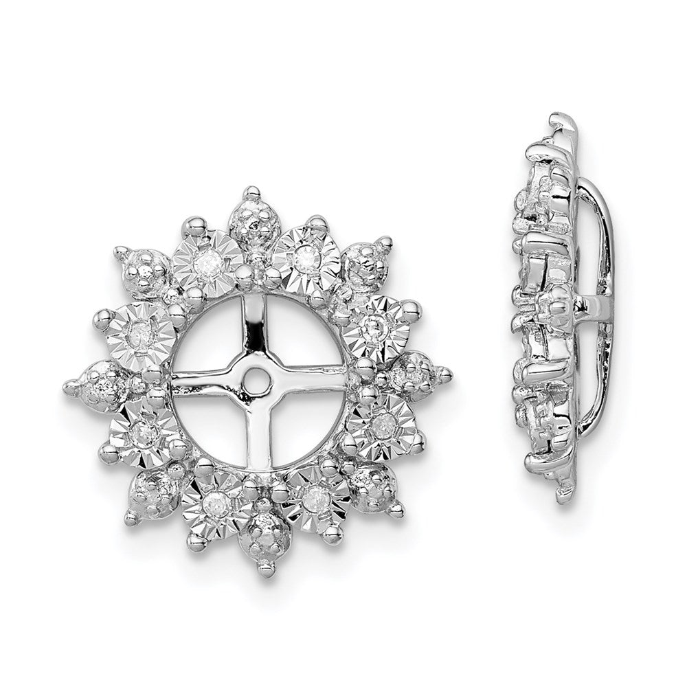 Sterlingsilber Rhodium Diamant. Ohrring Jacke