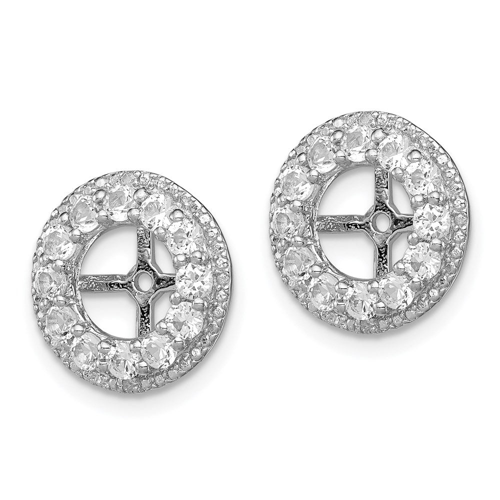 Sterlingsilber Rhodium Diamant. & Weiß Topas Ohrring Jacke