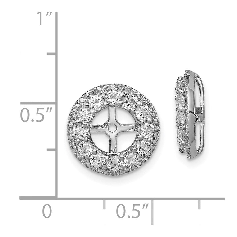 Sterlingsilber Rhodium Diamant. & Weiß Topas Ohrring Jacke