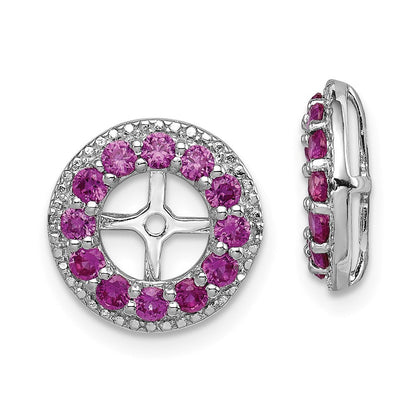 Sterlingsilber Rhodium Diamant. & Erzeugt Rubin Ohrring Jacke