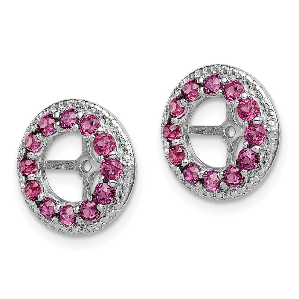 Sterlingsilber Rhodium Diamant. & Rhodolith Granat Ohrring Jacke