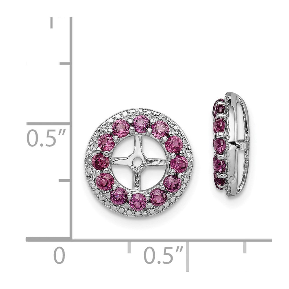 Sterlingsilber Rhodium Diamant. & Rhodolith Granat Ohrring Jacke