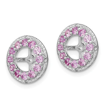 Sterlingsilber Rhodium Diamant. & Erzeugt Rosa Saphir Ohrring Jacke