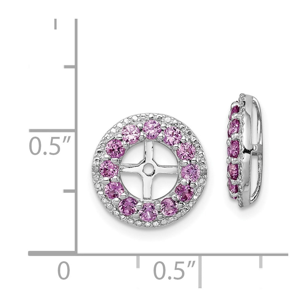 Sterlingsilber Rhodium Diamant. & Erzeugt Rosa Saphir Ohrring Jacke