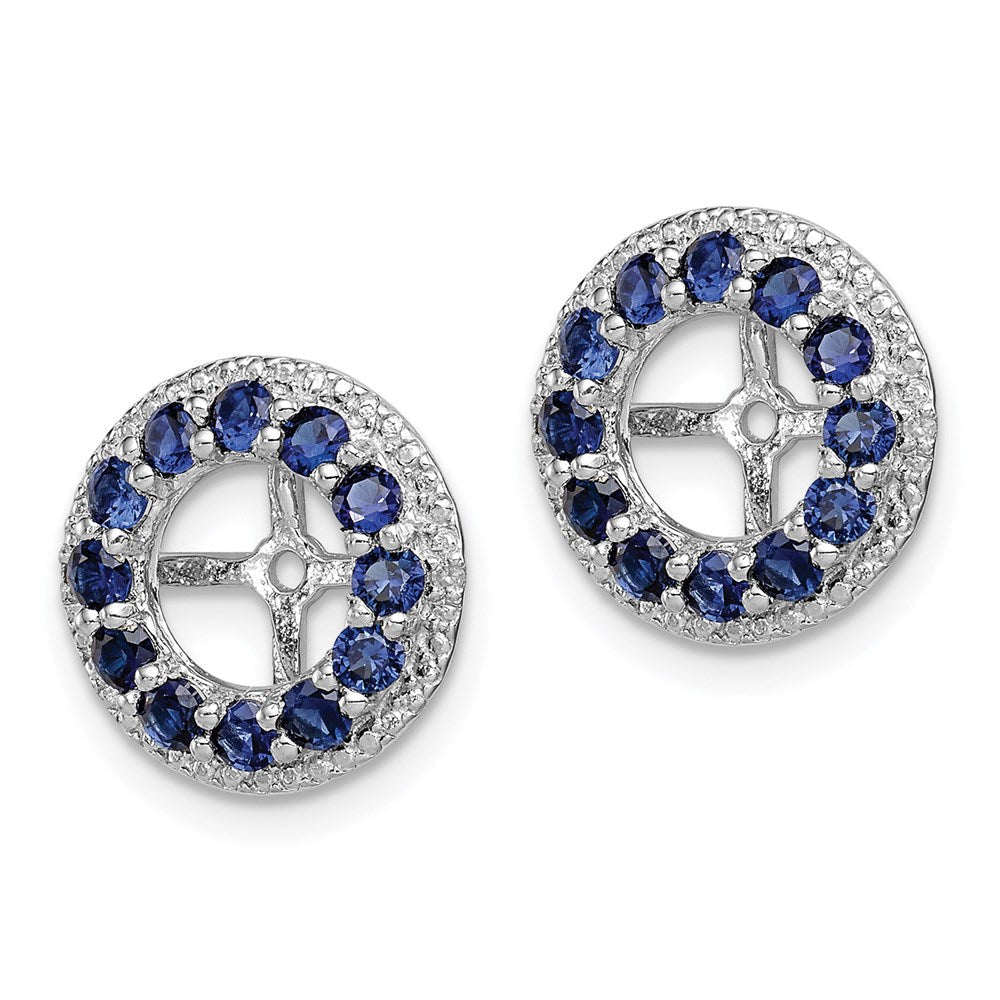 Sterlingsilber Rhodium Diamant. & Erzeugt Saphir Ohrring Jacke