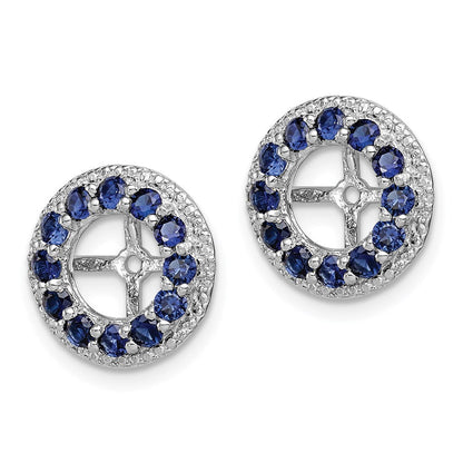 Sterlingsilber Rhodium Diamant. & Erzeugt Saphir Ohrring Jacke