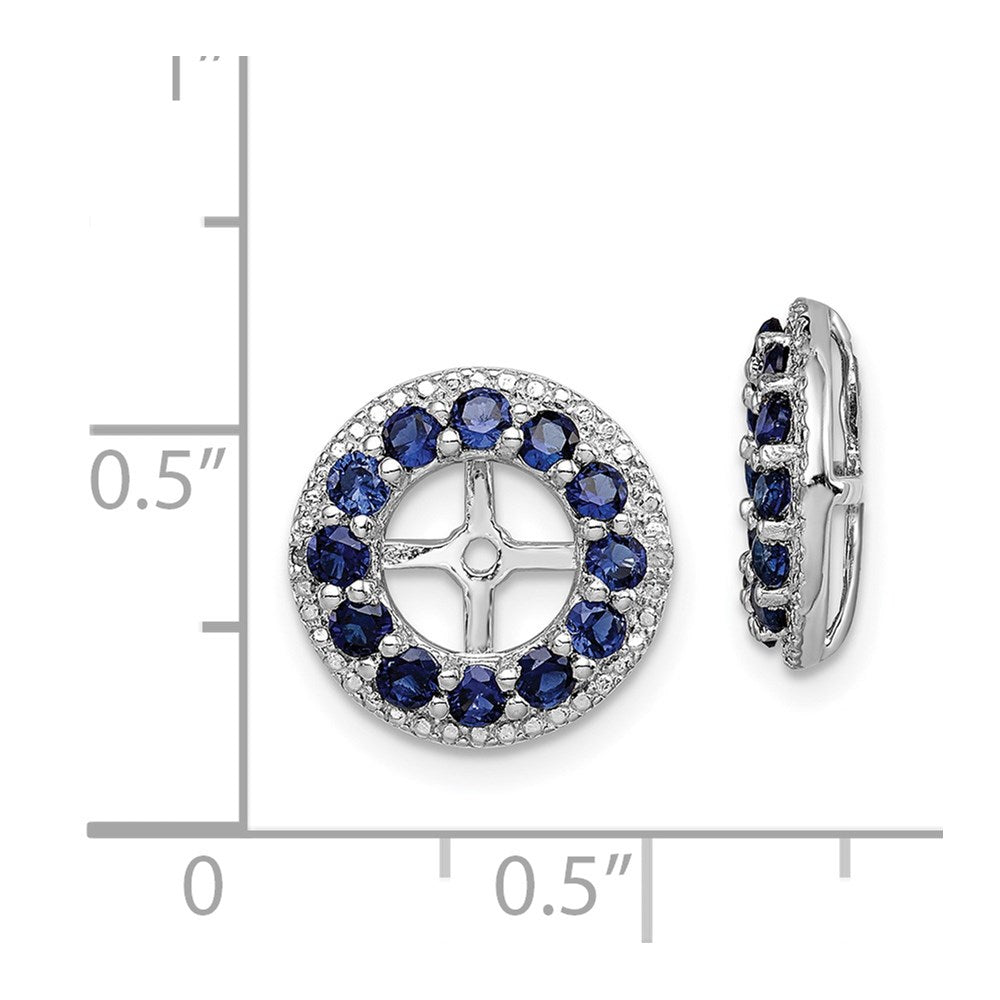 Sterlingsilber Rhodium Diamant. & Erzeugt Saphir Ohrring Jacke