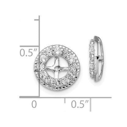 Sterlingsilber Rhodium Weiß Topas Ohrring Jacke