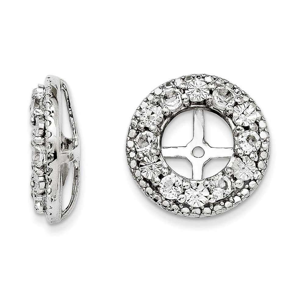 Sterlingsilber Rhodium Weiß Topas Ohrring Jacke