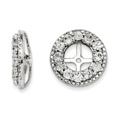 Sterlingsilber Rhodium Weiß Topas Ohrring Jacke