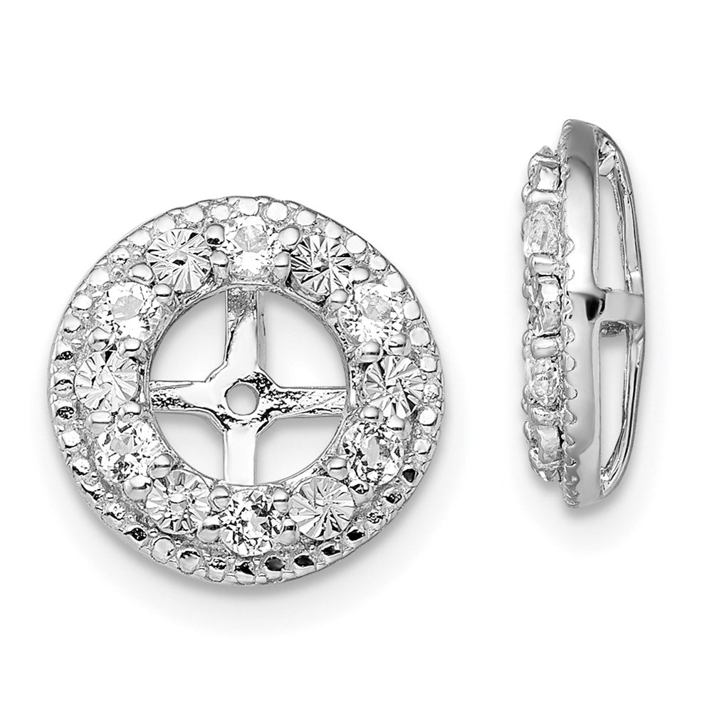 Sterlingsilber Rhodium Weiß Topas Ohrring Jacke