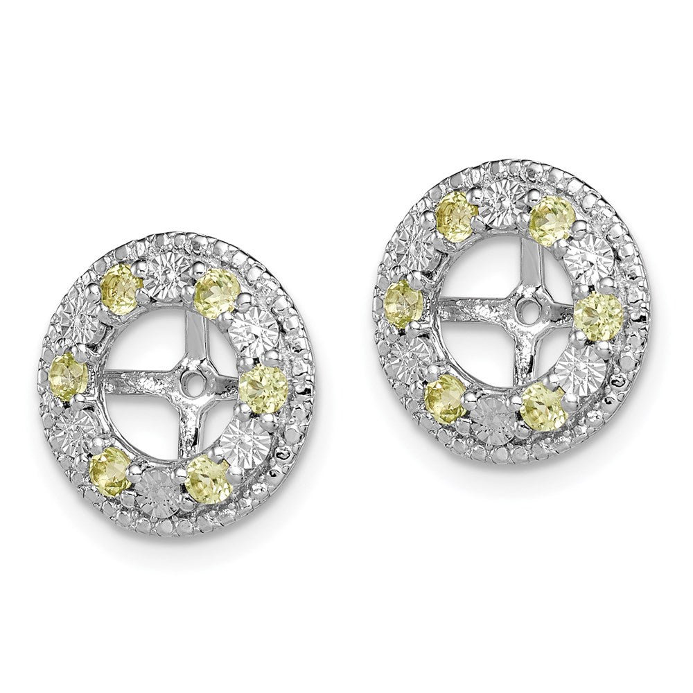 Sterlingsilber Rhodium Peridot Ohrring Jacke