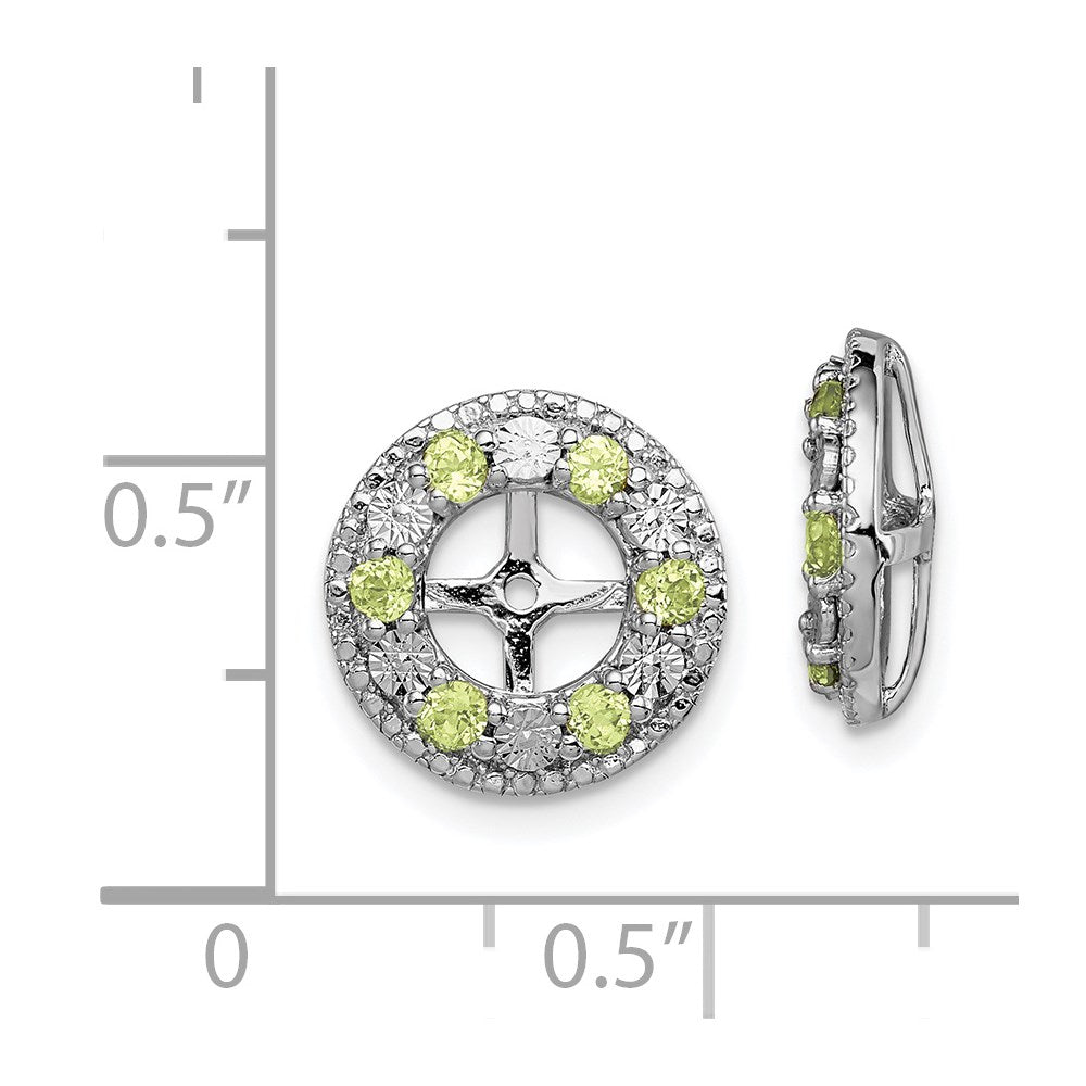 Sterlingsilber Rhodium Peridot Ohrring Jacke