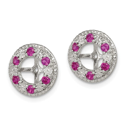 Sterlingsilber Rhodium Erzeugt Rubin Ohrring Jacke