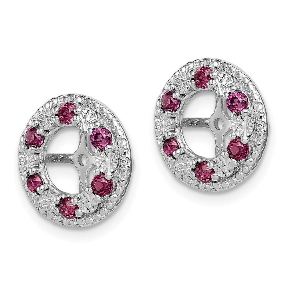 Sterlingsilber Rhodium Rhodolith Granat Ohrring Jacke