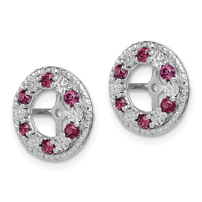 Sterlingsilber Rhodium Rhodolith Granat Ohrring Jacke