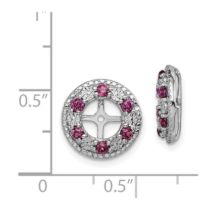 Sterlingsilber Rhodium Rhodolith Granat Ohrring Jacke