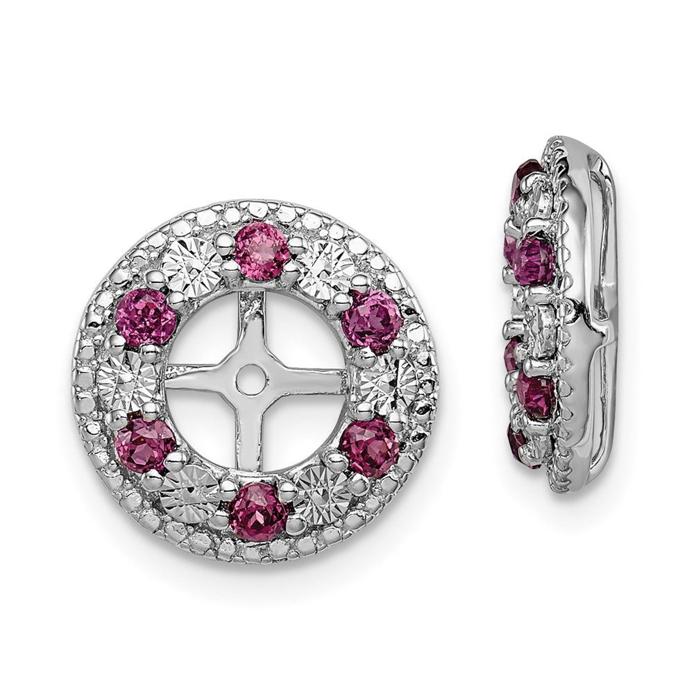 Sterlingsilber Rhodium Rhodolith Granat Ohrring Jacke