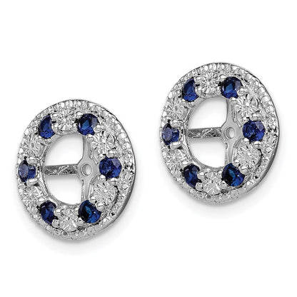 Sterlingsilber Rhodium Erzeugt Saphir Ohrring Jacke