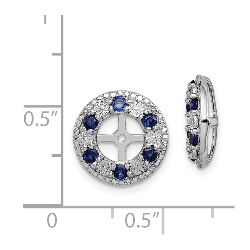 Sterlingsilber Rhodium Erzeugt Saphir Ohrring Jacke