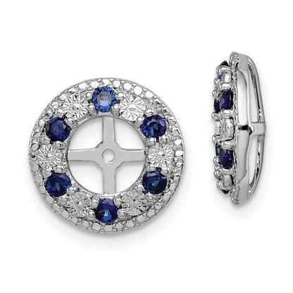 Sterlingsilber Rhodium Erzeugt Saphir Ohrring Jacke
