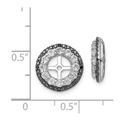 Sterlingsilber Rhodium Weiß Topas & Schwarz Saphir Ohrring Jacke