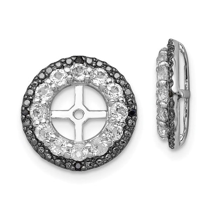 Sterlingsilber Rhodium Weiß Topas & Schwarz Saphir Ohrring Jacke