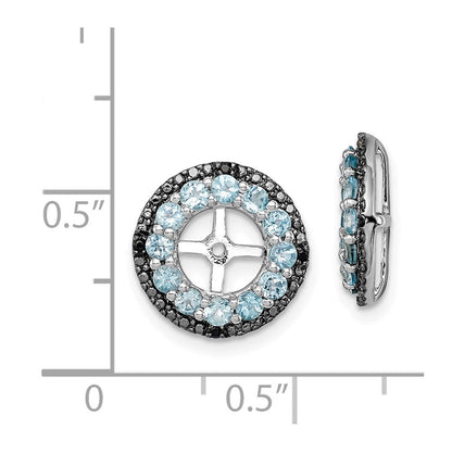 Sterlingsilber Rhodium Schweizer Blautopas & Schwarz Saphir Ohrring Jacke
