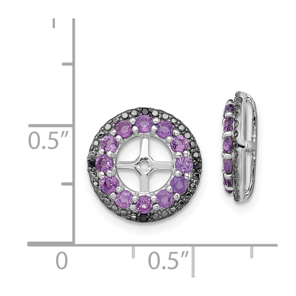 Sterlingsilber Rhodium Amethyst & Schwarz Saphir Ohrring Jacke