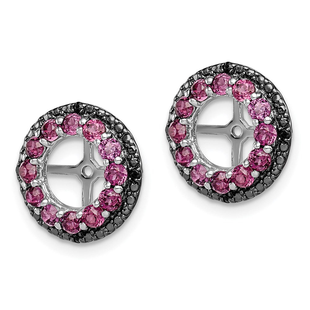 Sterlingsilber Rhodium Rhodolith Granat & Schwarz Saphir Ohrring Jacke