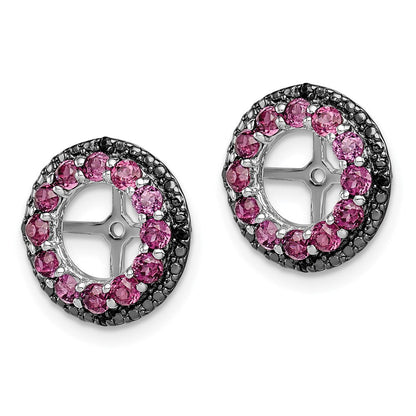 Sterlingsilber Rhodium Rhodolith Granat & Schwarz Saphir Ohrring Jacke