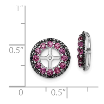 Sterlingsilber Rhodium Rhodolith Granat & Schwarz Saphir Ohrring Jacke