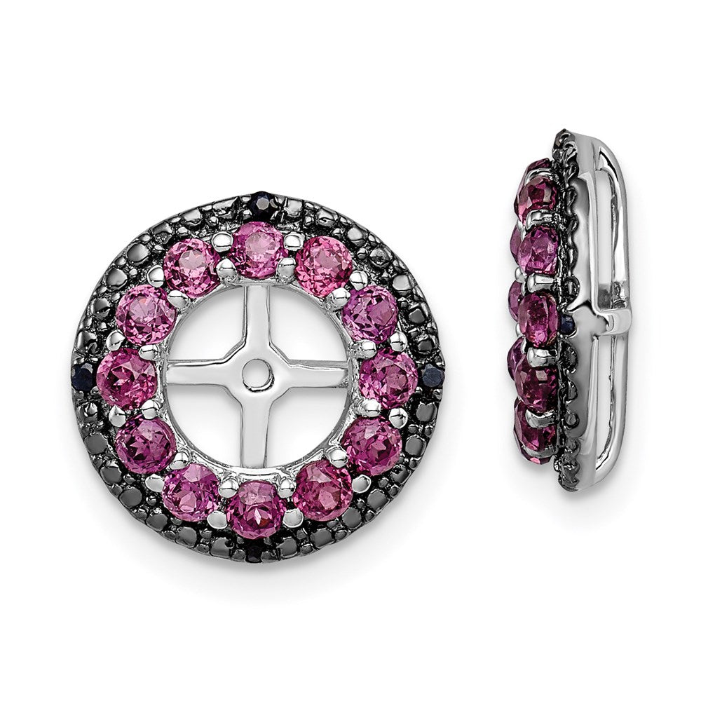 Sterlingsilber Rhodium Rhodolith Granat & Schwarz Saphir Ohrring Jacke