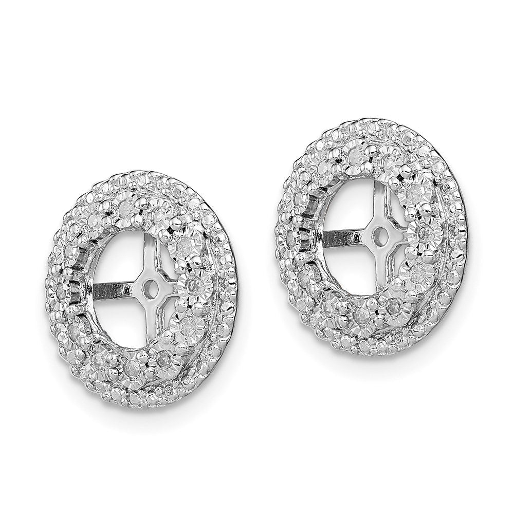 Sterlingsilber Rhodium Diamant. Ohrring Jacke