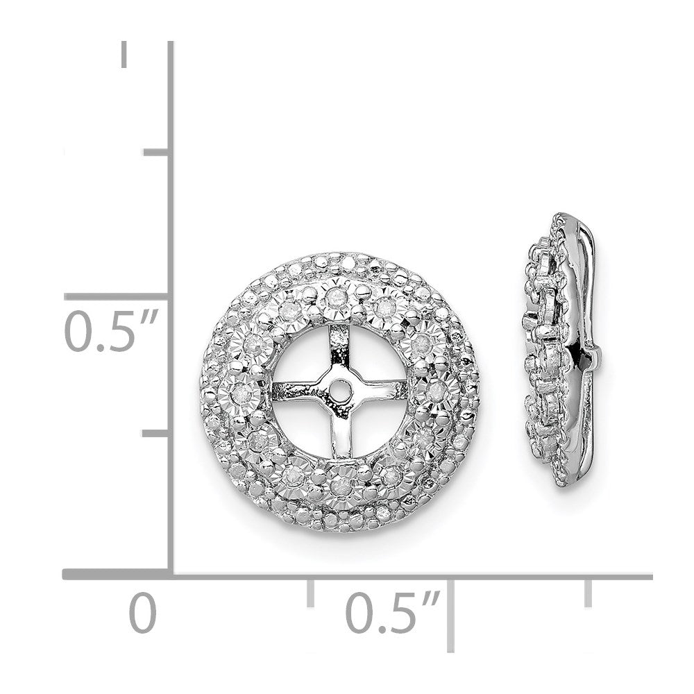 Sterlingsilber Rhodium Diamant. Ohrring Jacke
