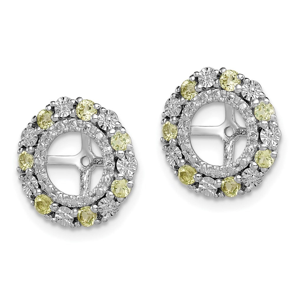 Sterlingsilber Rhodium Peridot Ohrring Jacke