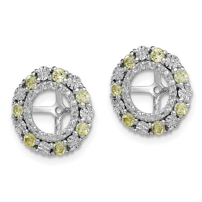 Sterlingsilber Rhodium Peridot Ohrring Jacke