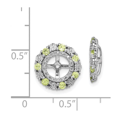 Sterlingsilber Rhodium Peridot Ohrring Jacke