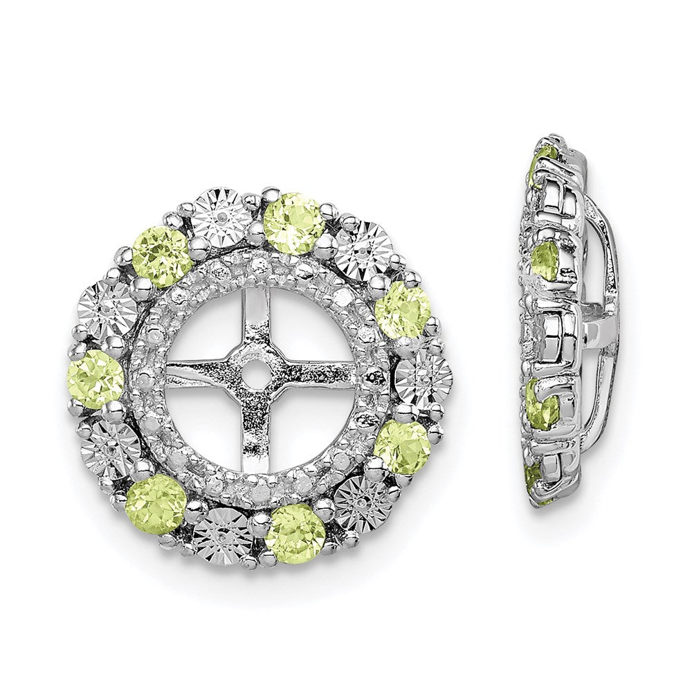 Sterlingsilber Rhodium Peridot Ohrring Jacke