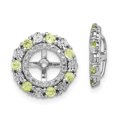 Sterlingsilber Rhodium Peridot Ohrring Jacke