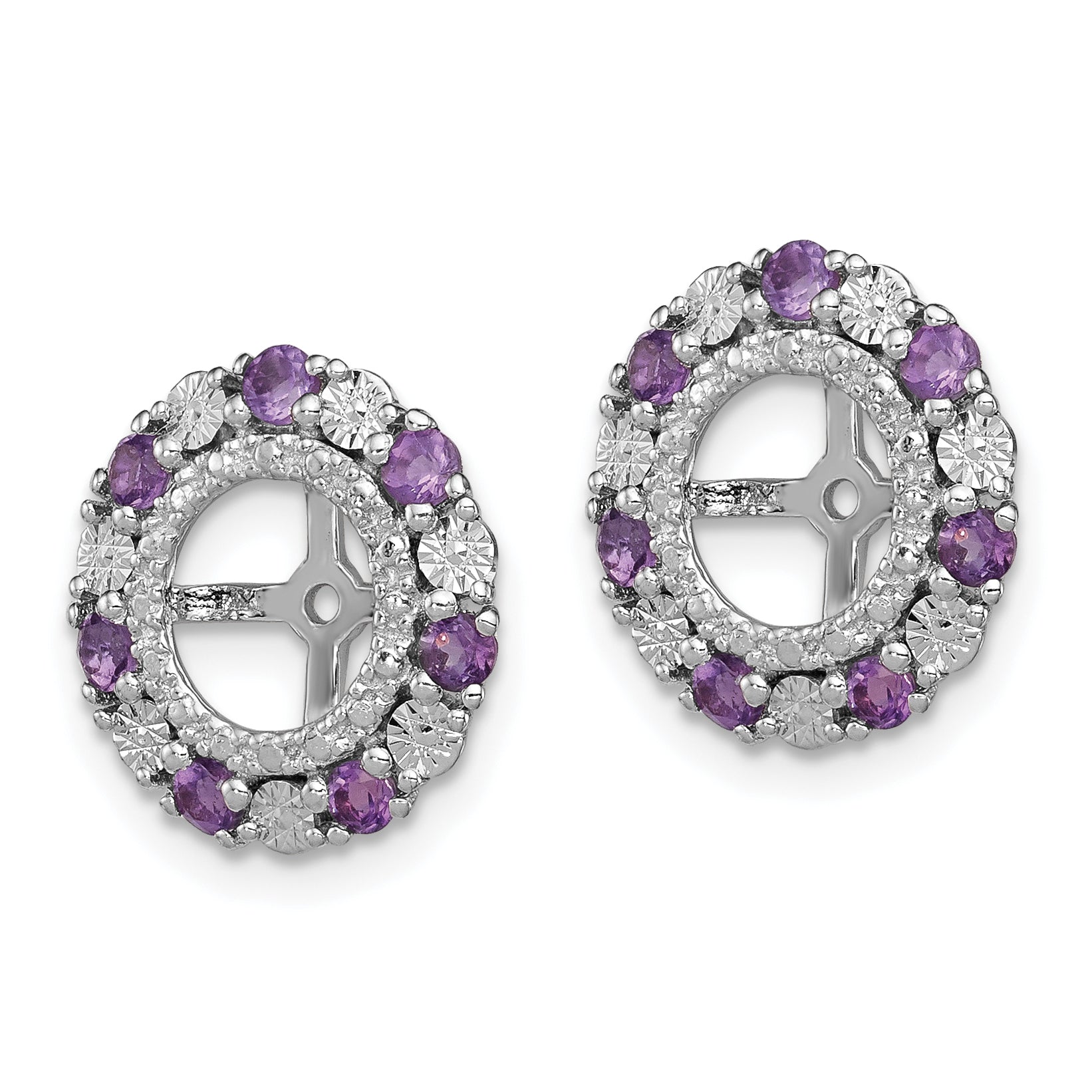 Sterlingsilber Rhodium Amethyst Ohrring Jacke