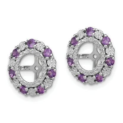 Sterlingsilber Rhodium Amethyst Ohrring Jacke