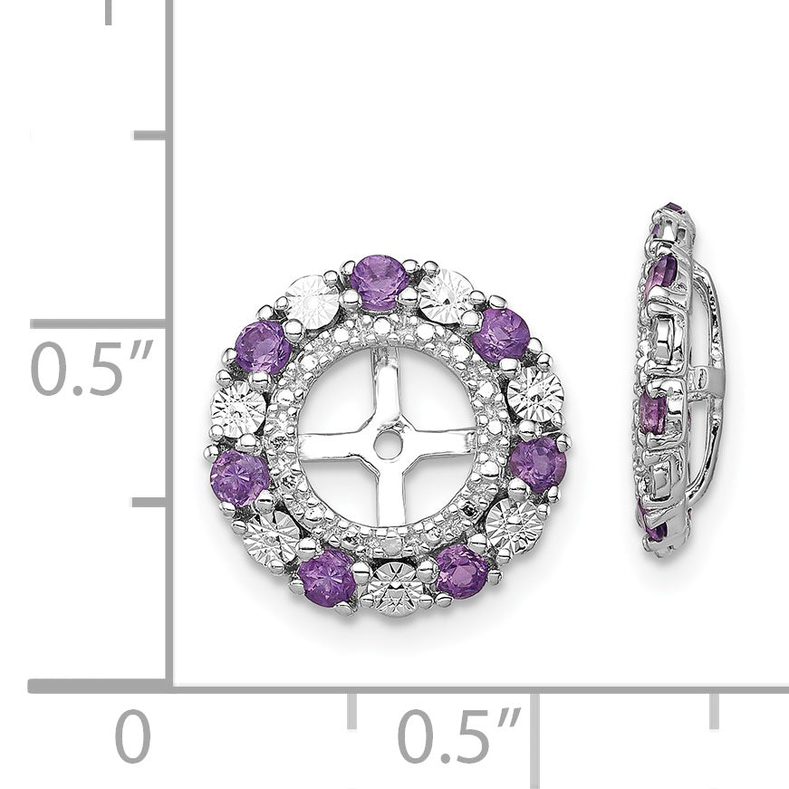 Sterlingsilber Rhodium Amethyst Ohrring Jacke