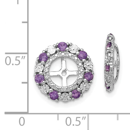 Sterlingsilber Rhodium Amethyst Ohrring Jacke