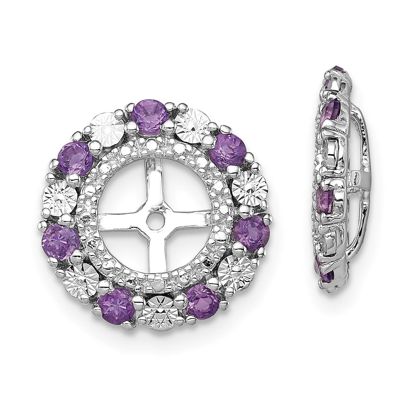 Sterlingsilber Rhodium Amethyst Ohrring Jacke