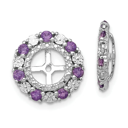 Sterlingsilber Rhodium Amethyst Ohrring Jacke
